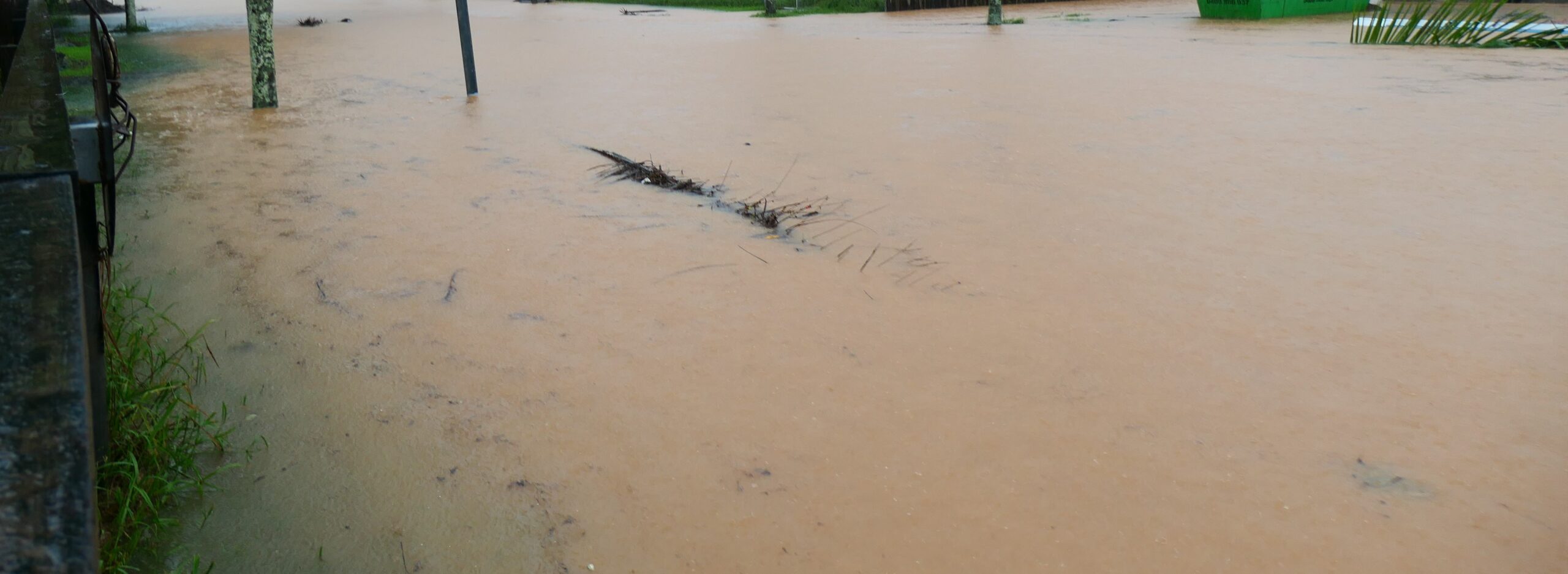 Flooded street after Tropical Cyclone Jasper